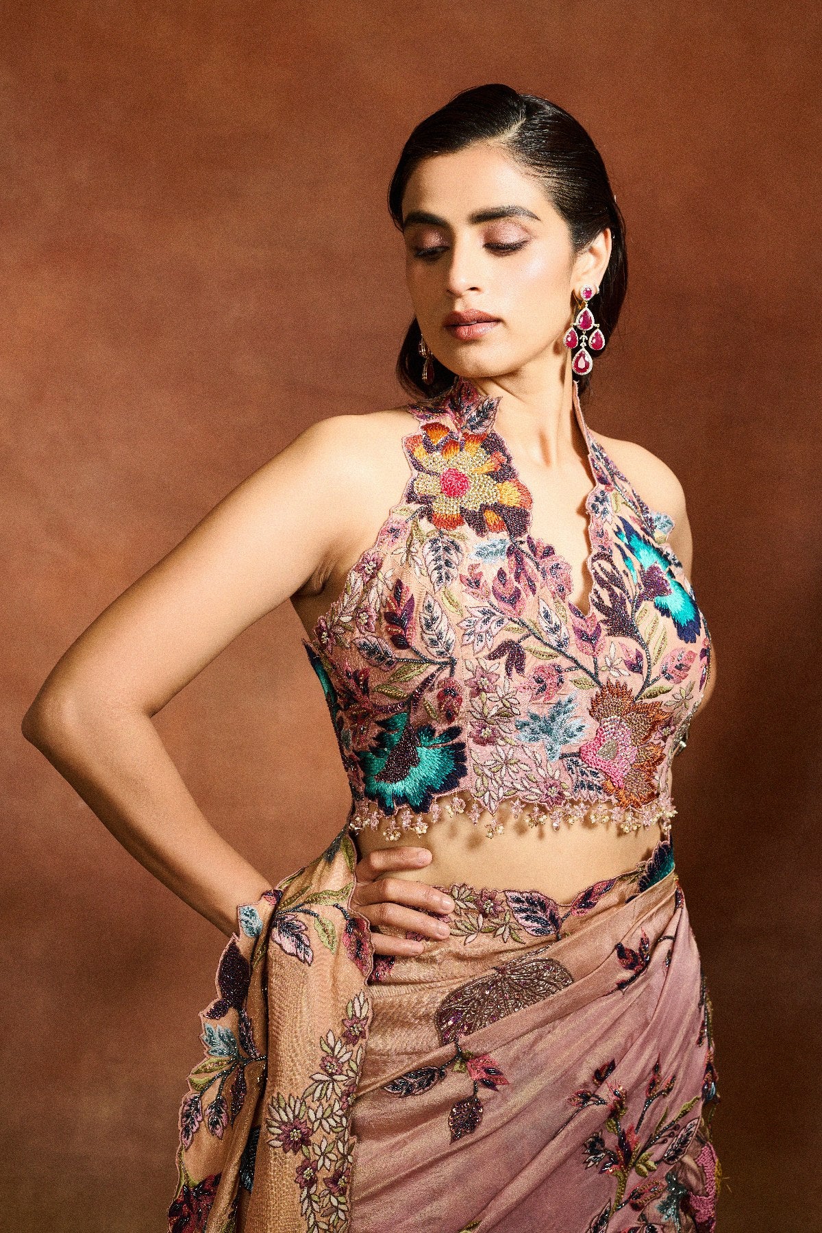 OMBRE TISSUE SAREE SET