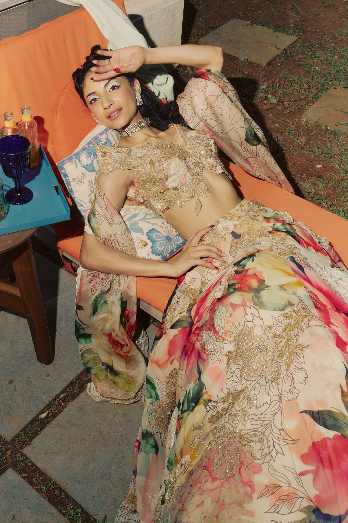 Multicolored Lehenga Set