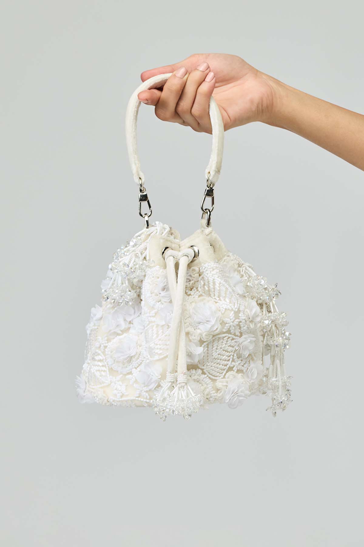 White Embellished Potli