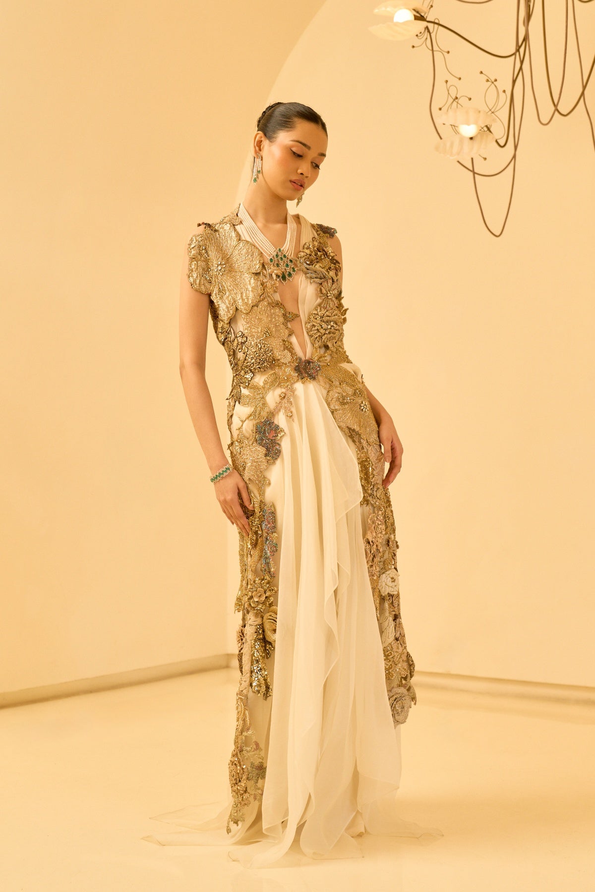 AURELIA GOLD EMBELLISHED JACKET SET