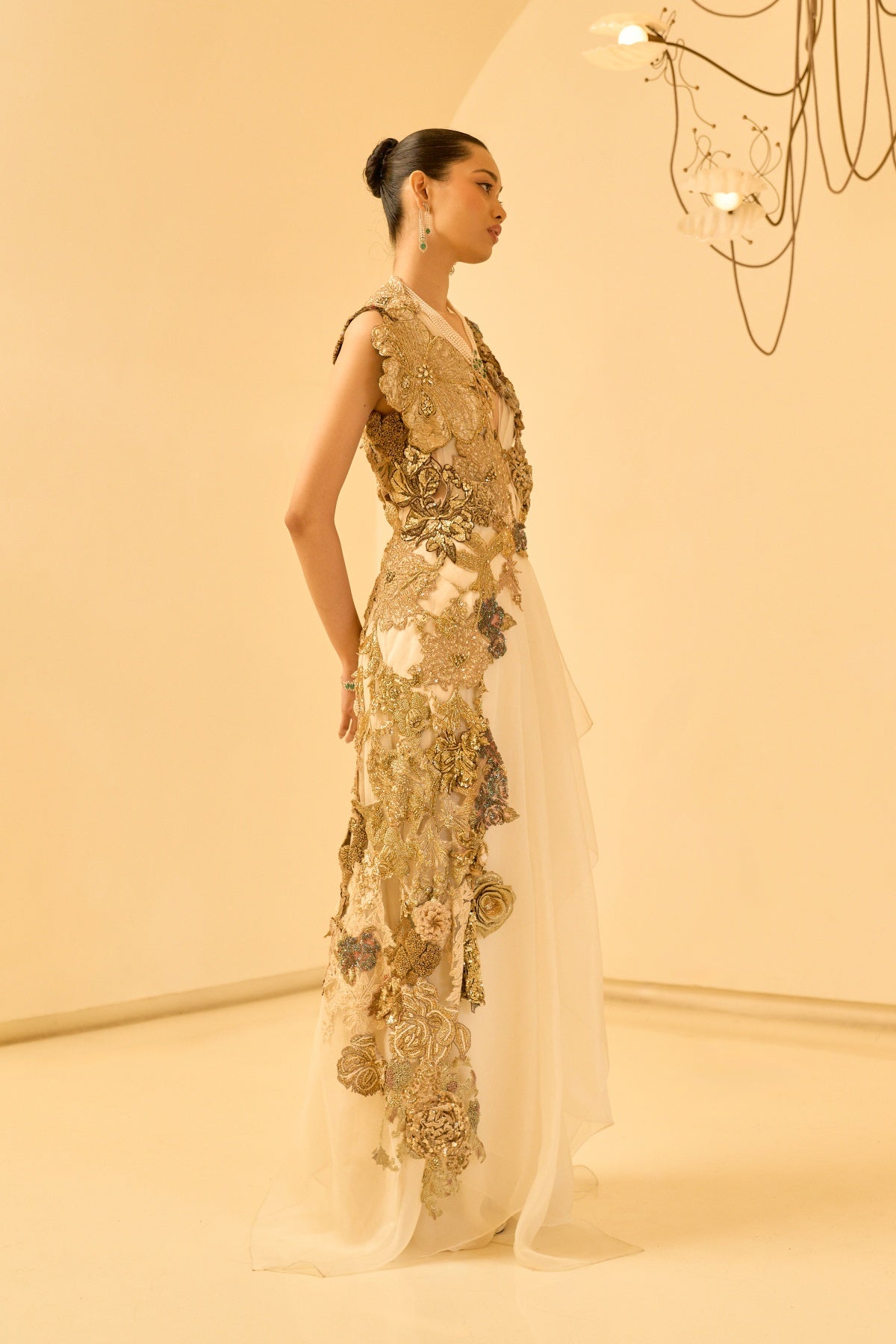 AURELIA GOLD EMBELLISHED JACKET SET