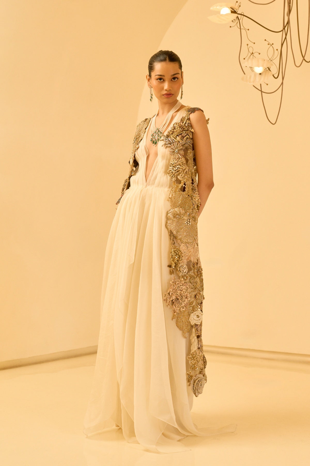 AURELIA GOLD EMBELLISHED JACKET SET