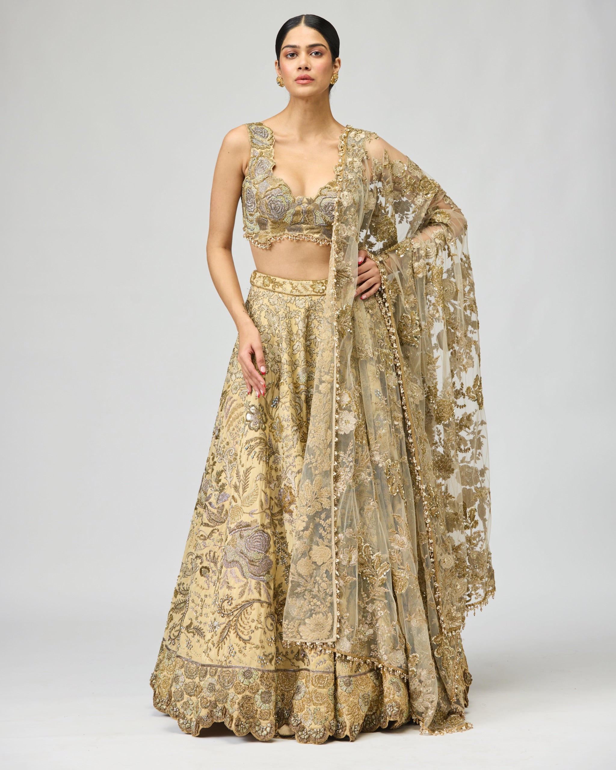 BEIGE LEHENGA SET