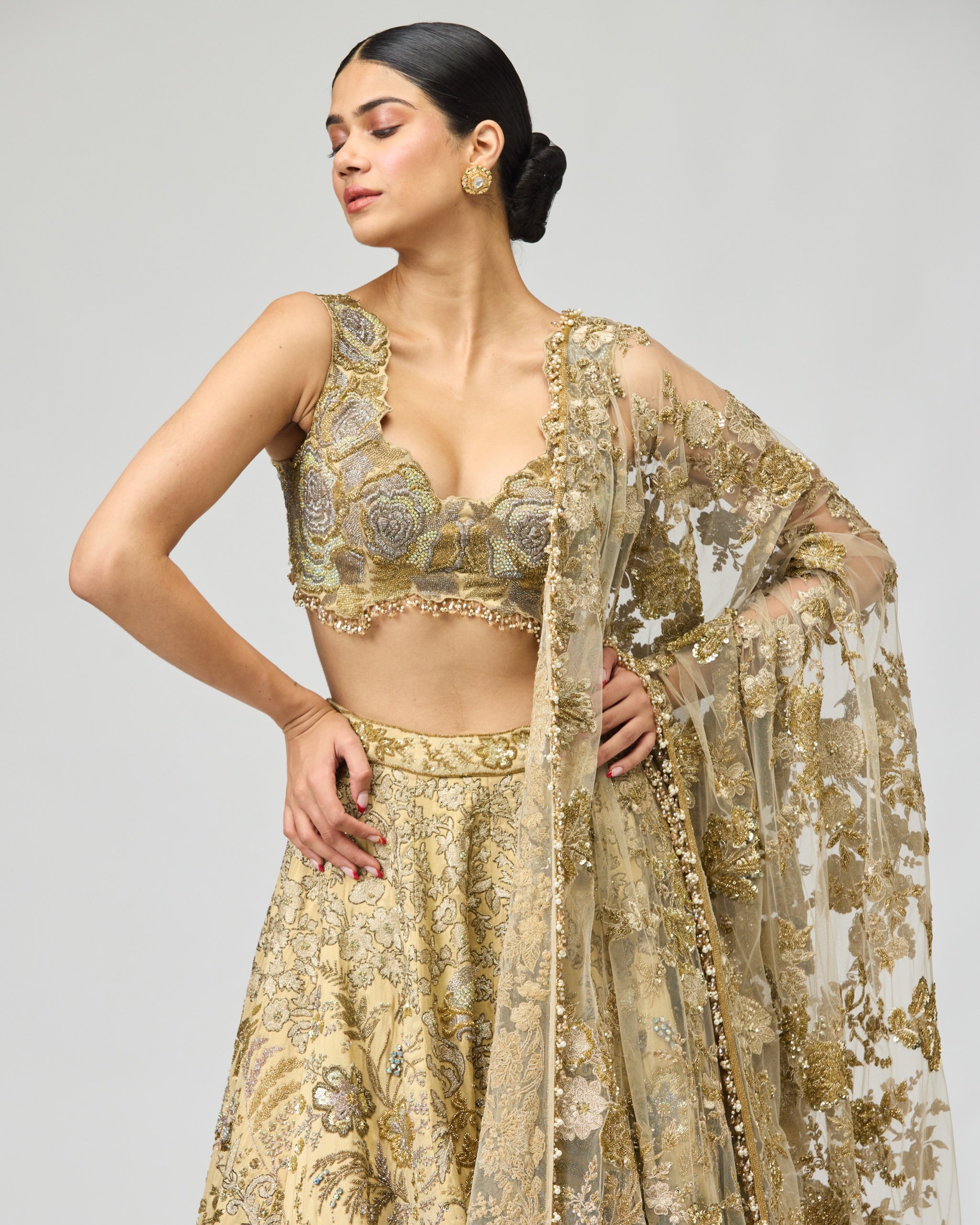BEIGE LEHENGA SET