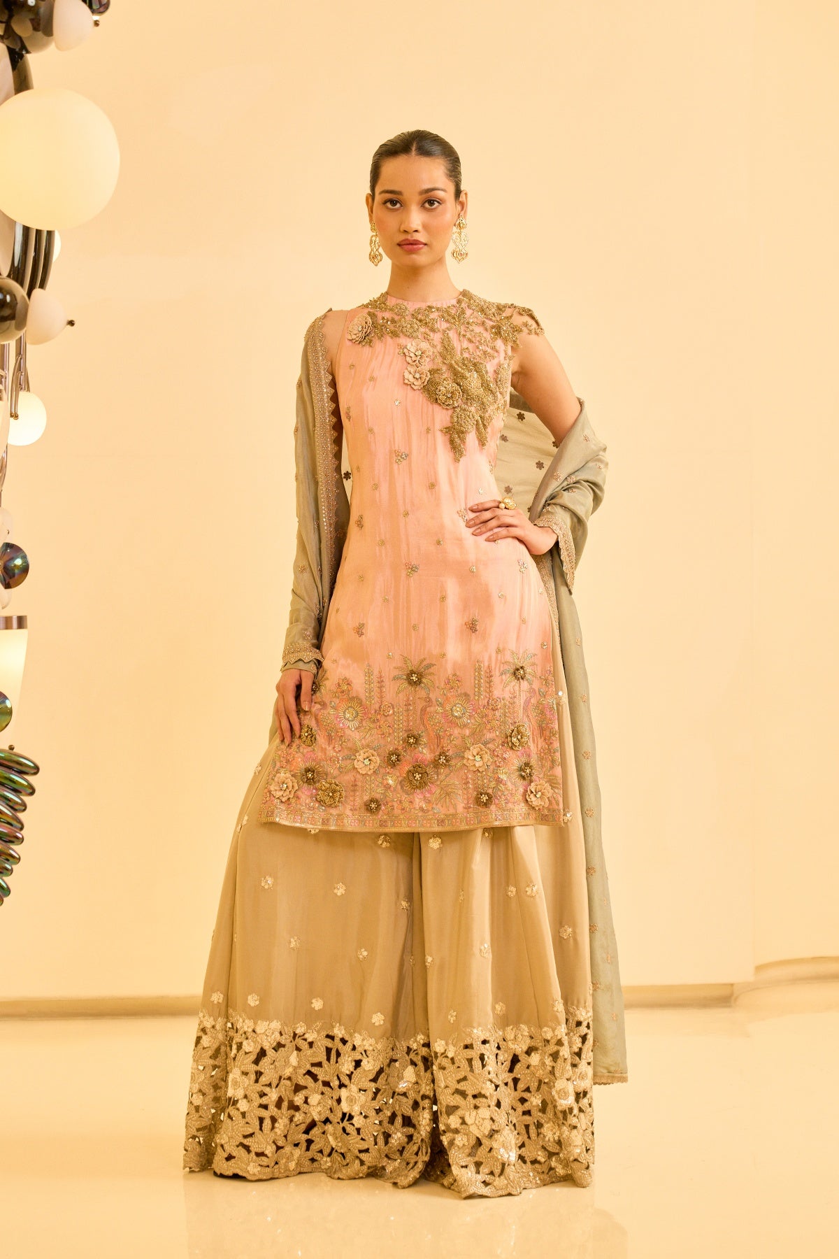 BLUSH EMBROIDERED KURTA SET