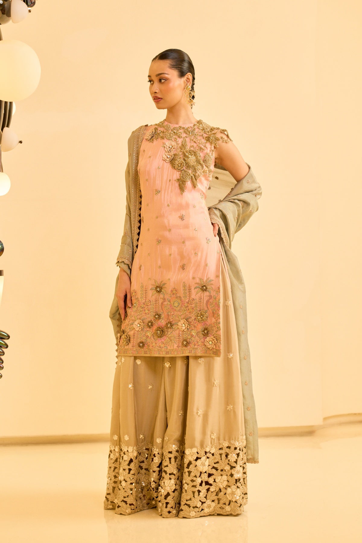 BLUSH EMBROIDERED KURTA SET