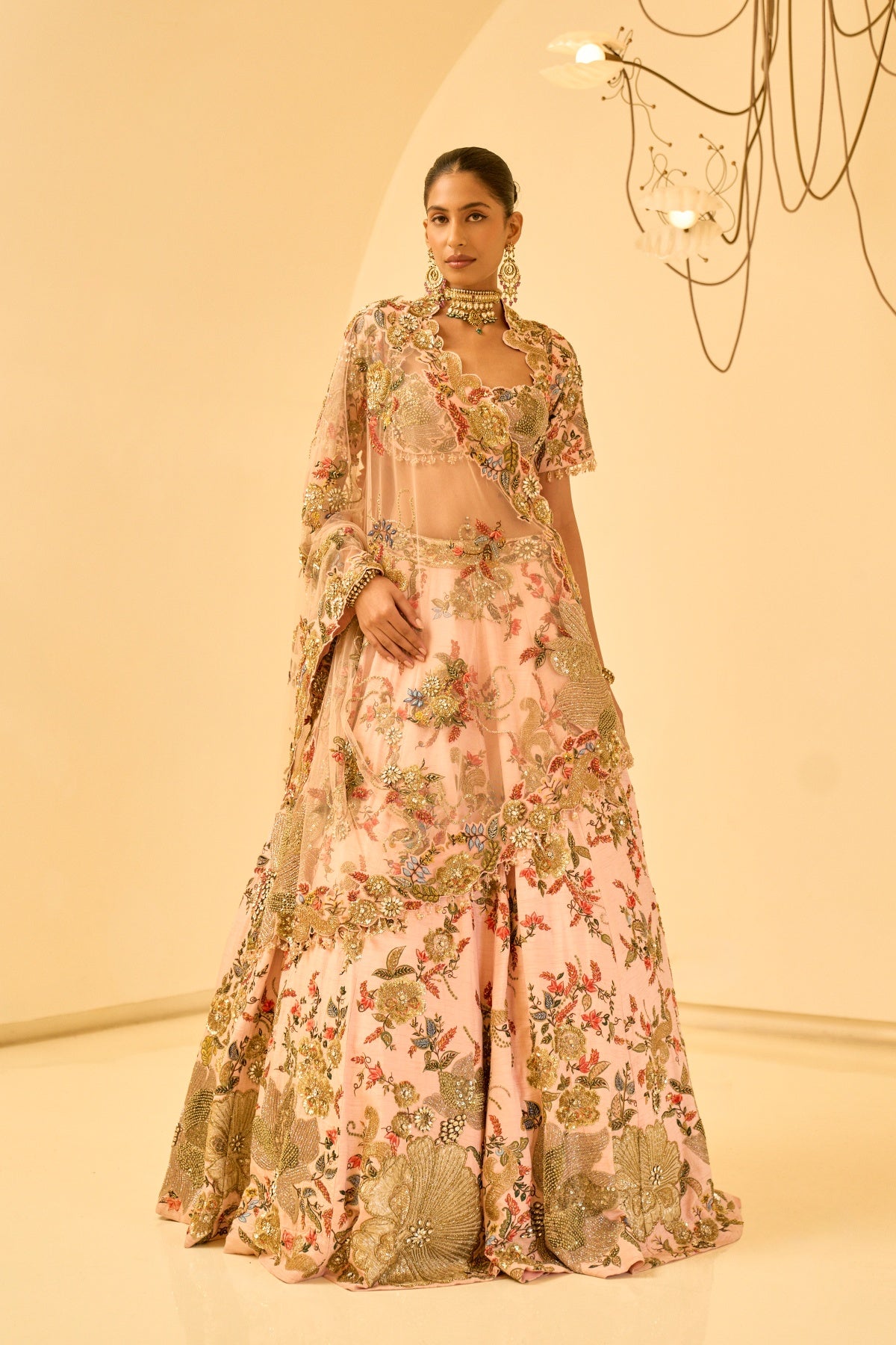BLUSH PINK CELESTE BRIDAL LEHENGA SET