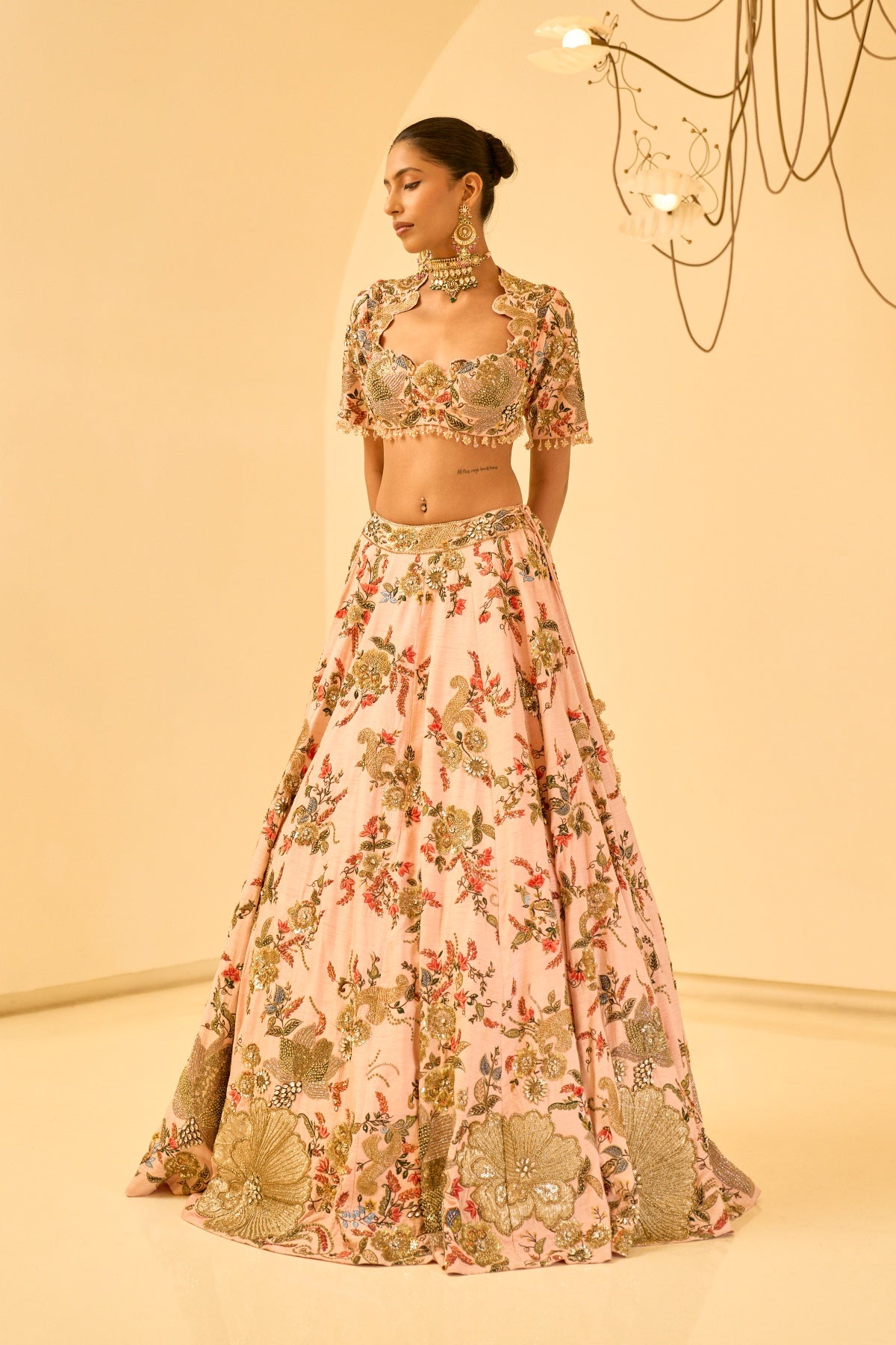 BLUSH PINK CELESTE BRIDAL LEHENGA SET