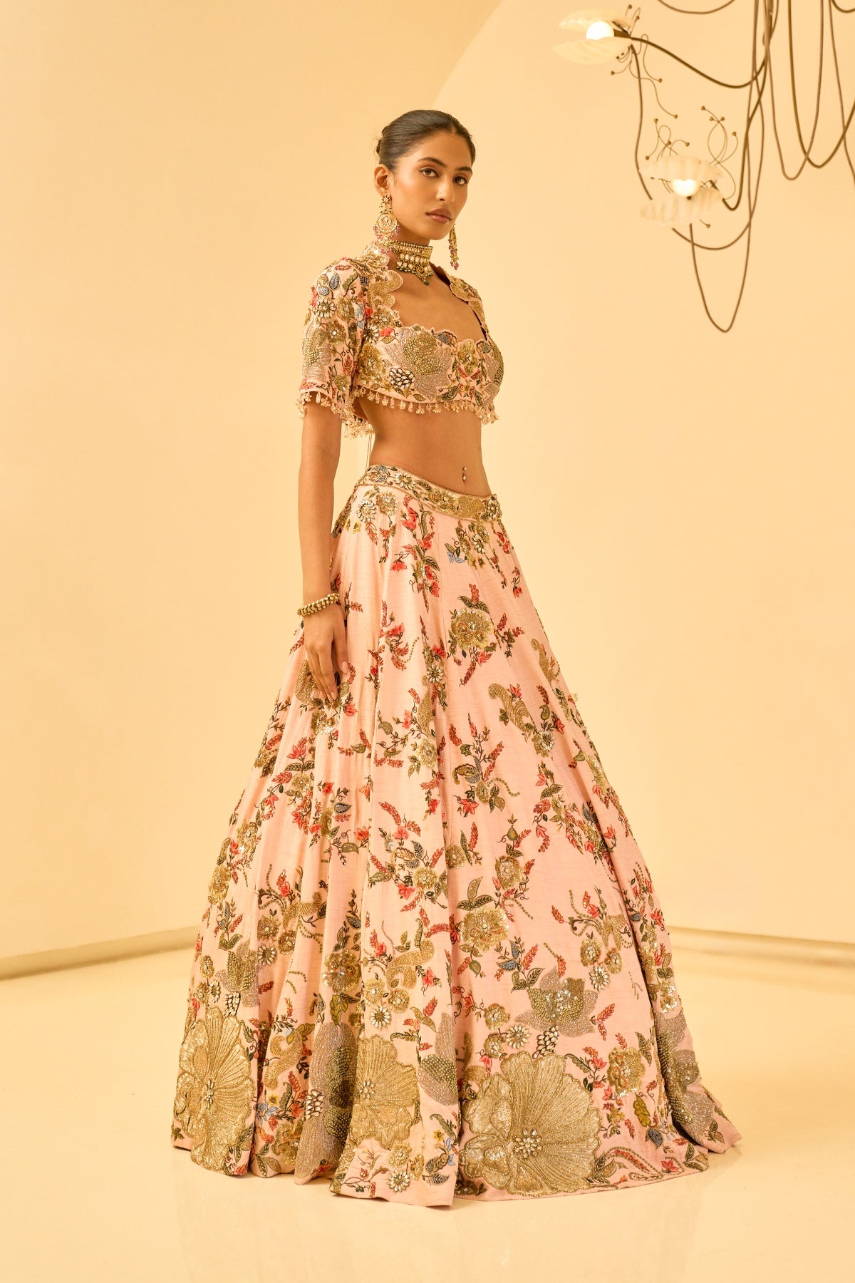 BLUSH PINK CELESTE BRIDAL LEHENGA SET