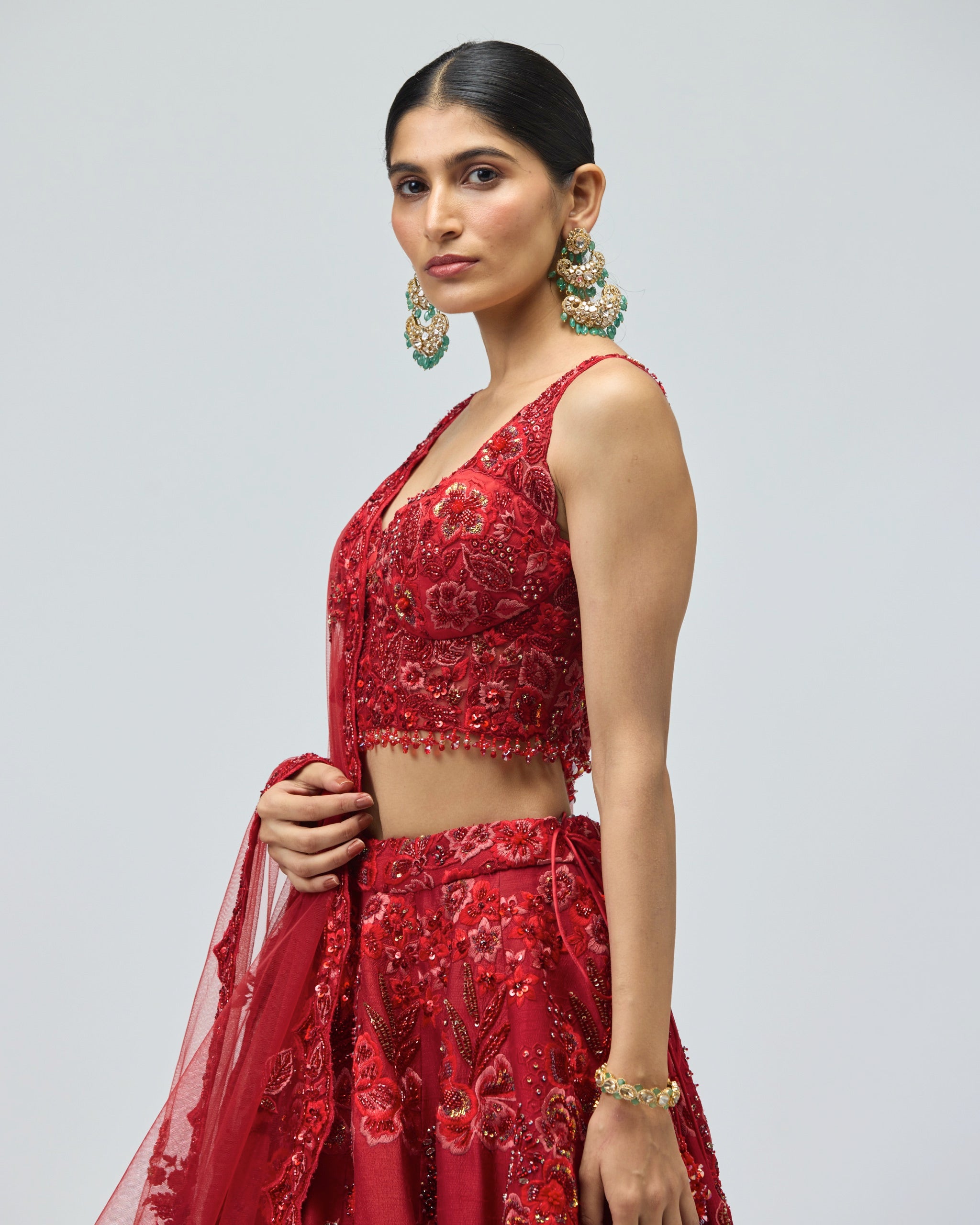 CRIMSON RED LEHENGA SET