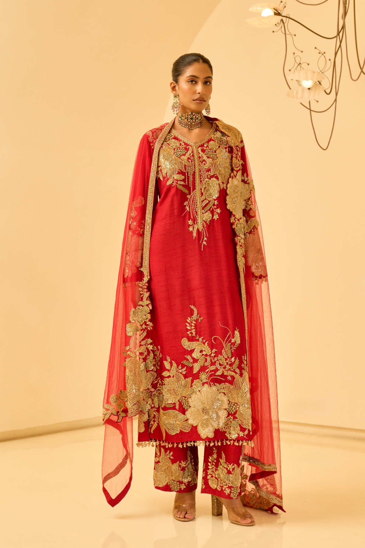 FLORAL EMBELLISHED KURTA SET