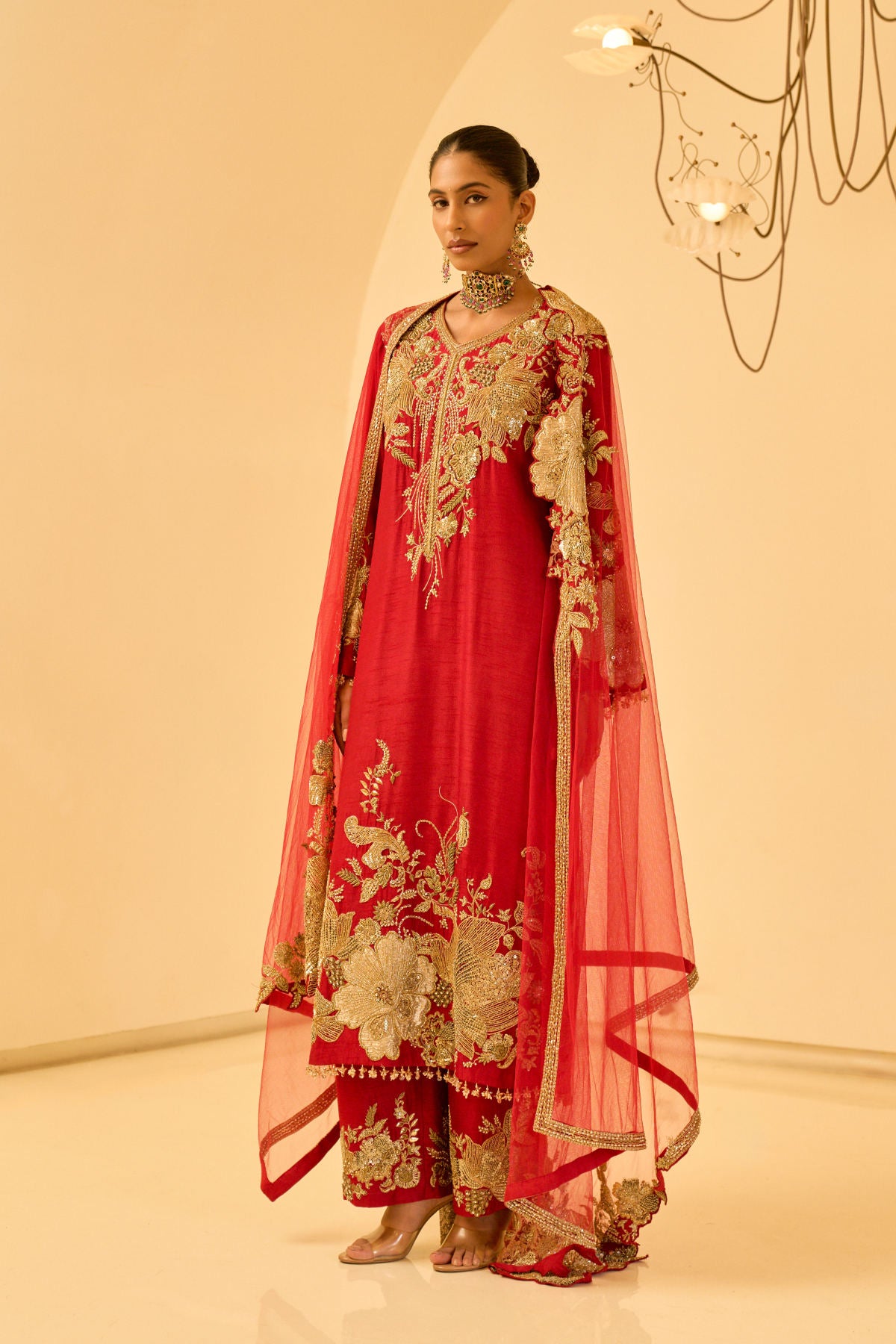 FLORAL EMBELLISHED KURTA SET