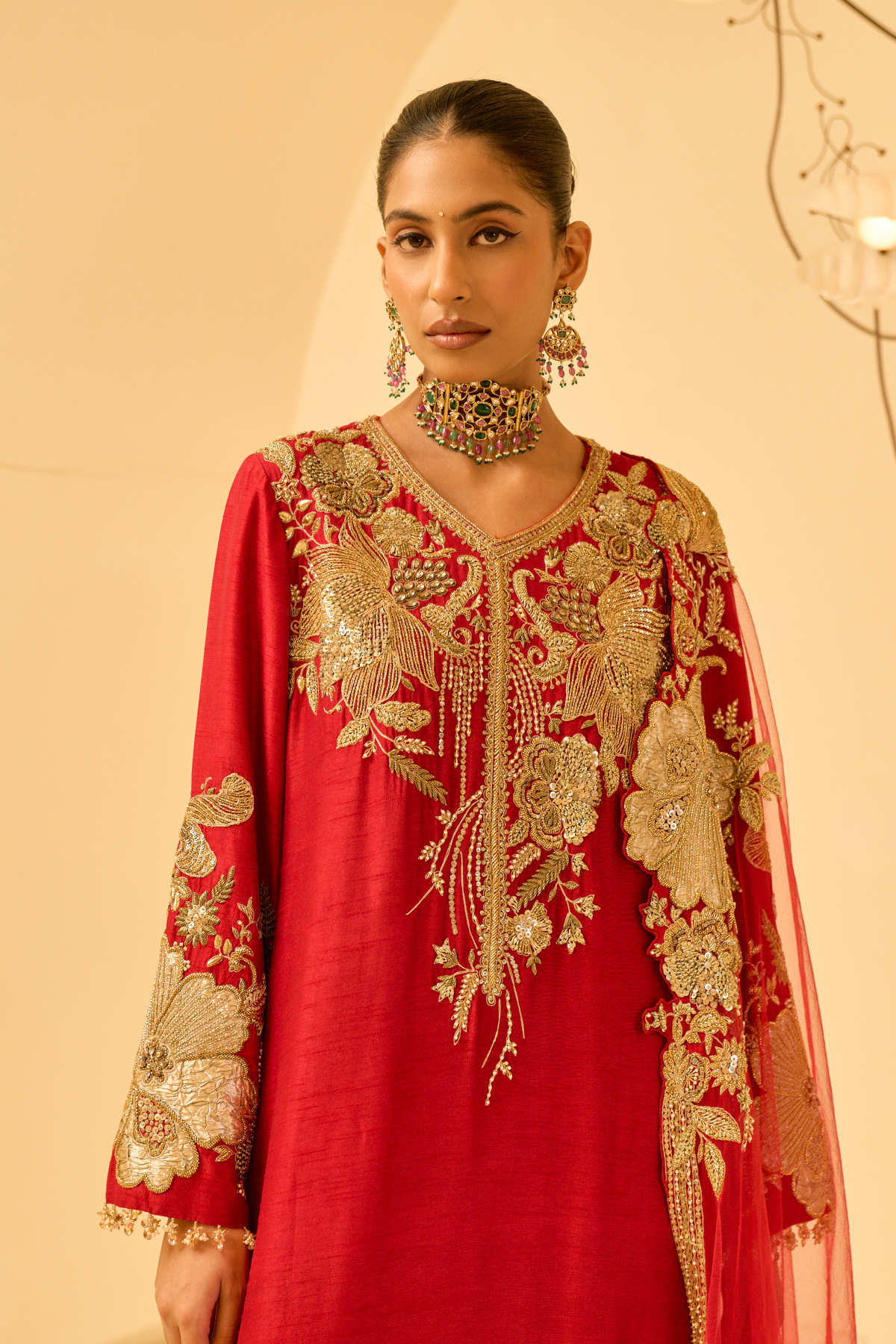 FLORAL EMBELLISHED KURTA SET