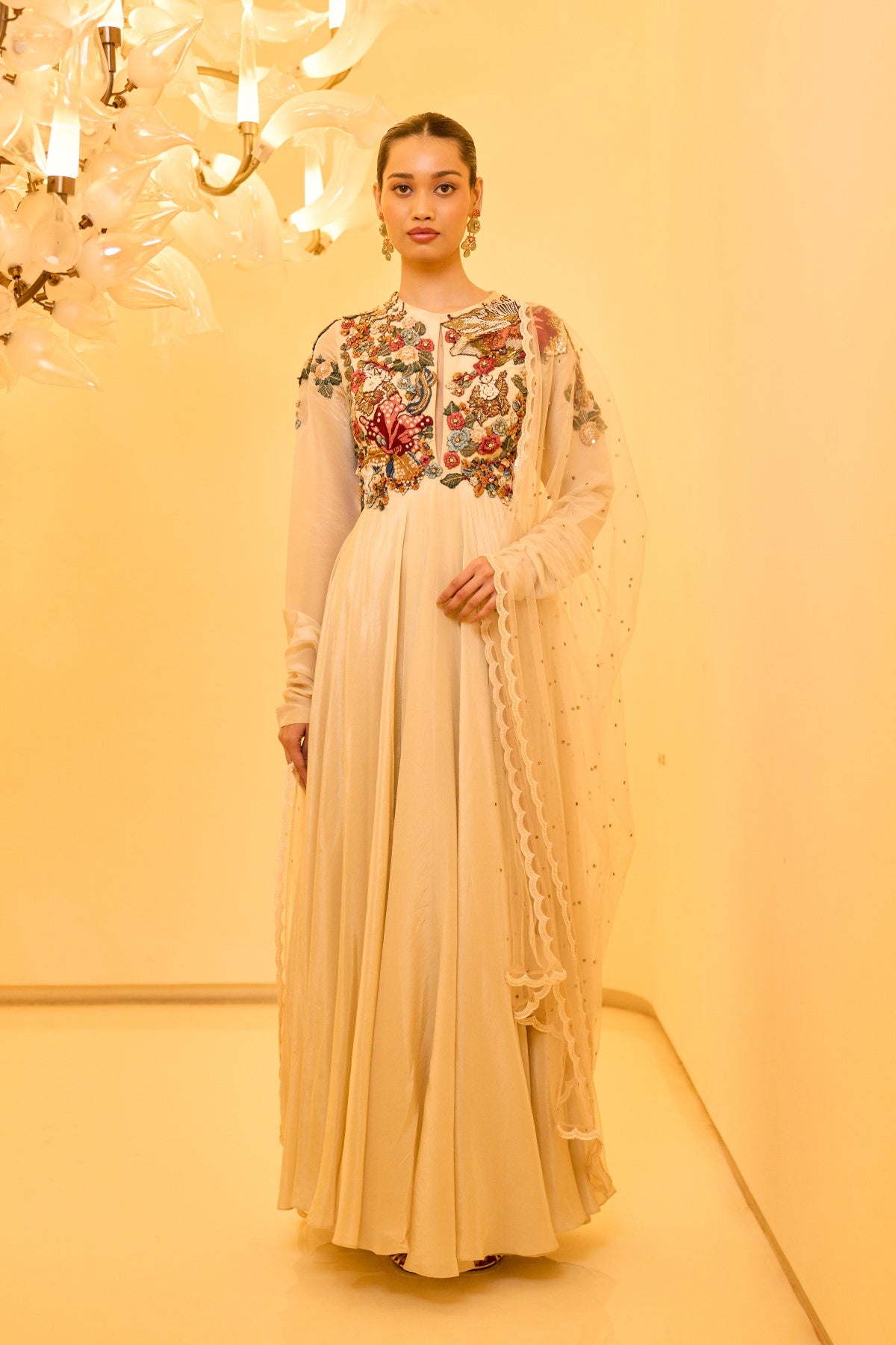 FLORAL EMBROIDERED ANARKALI SET