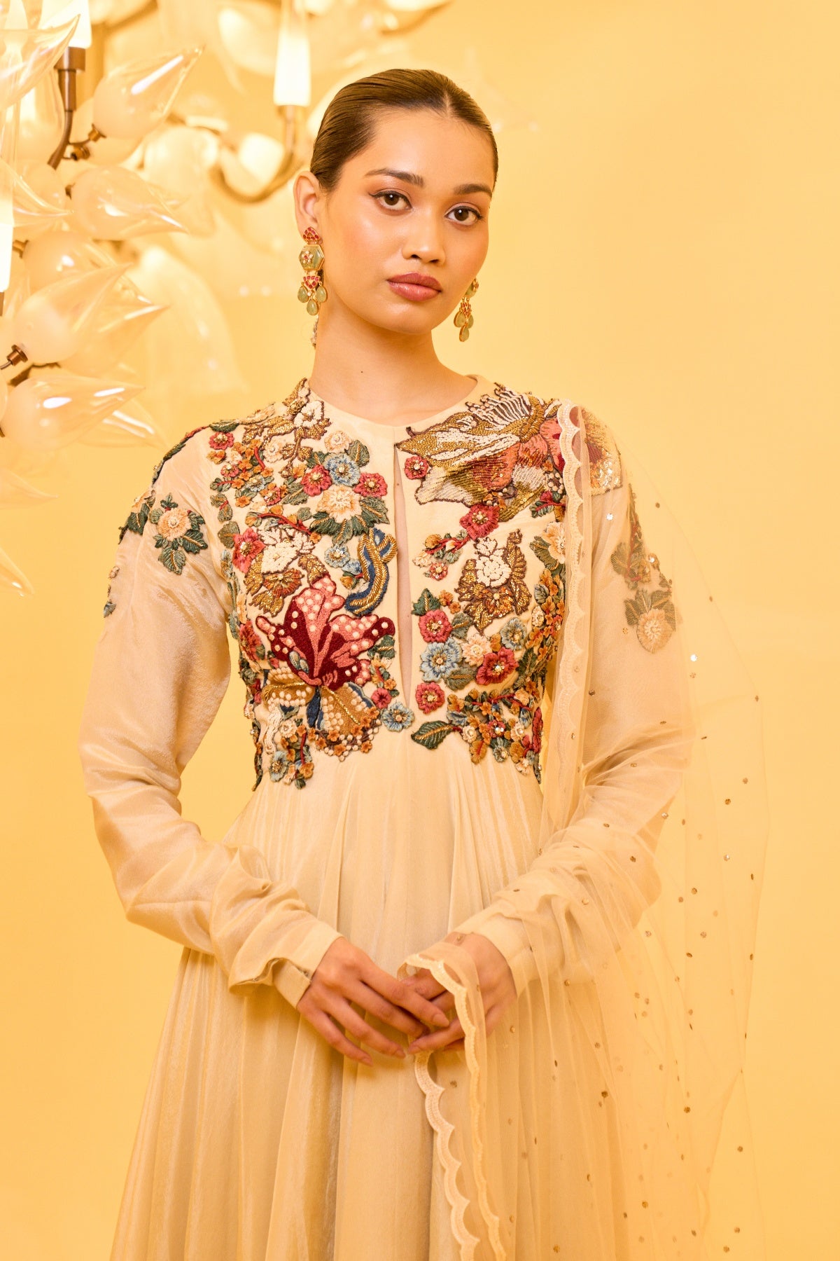 FLORAL EMBROIDERED ANARKALI SET