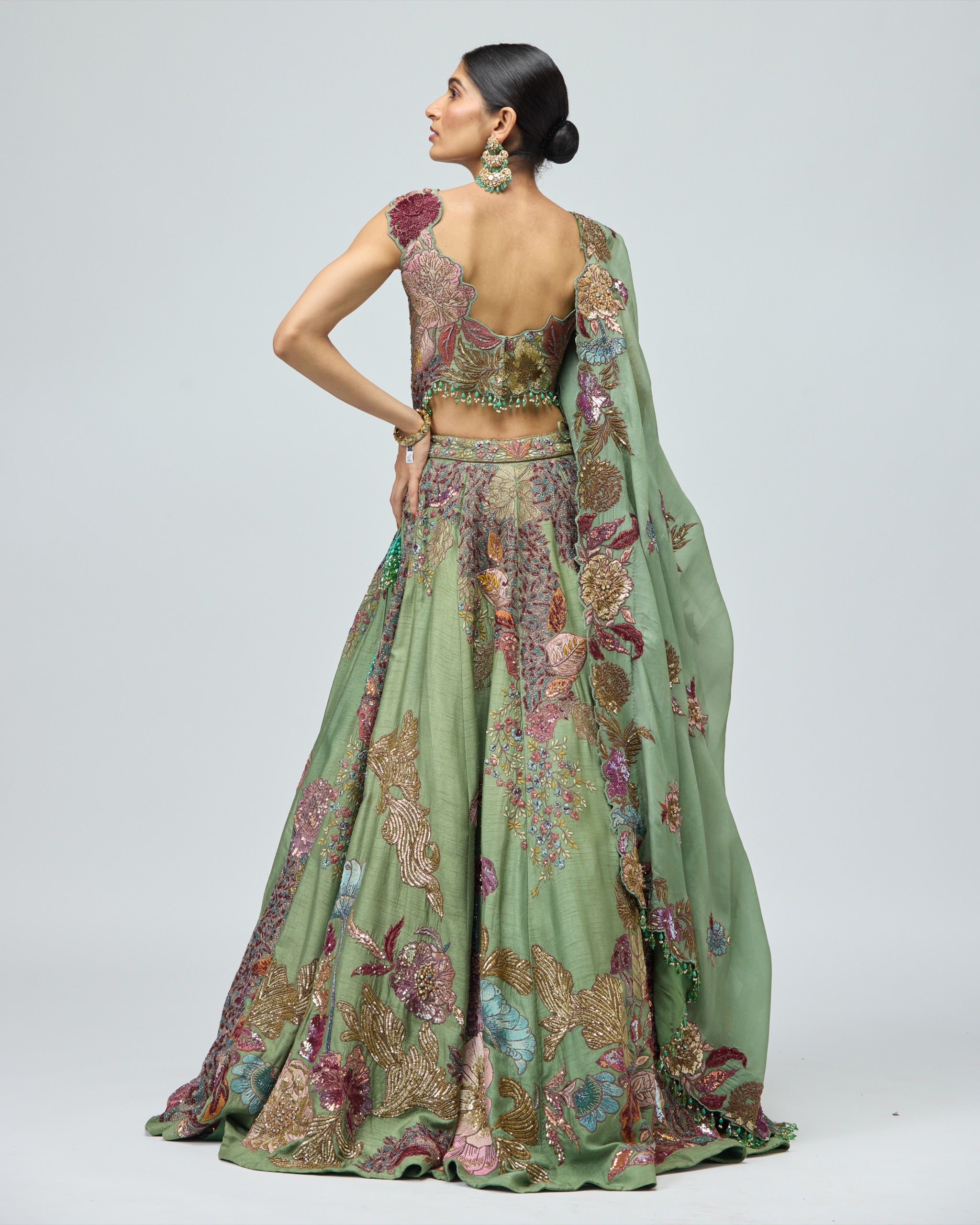 GREEN LEHENGA SET