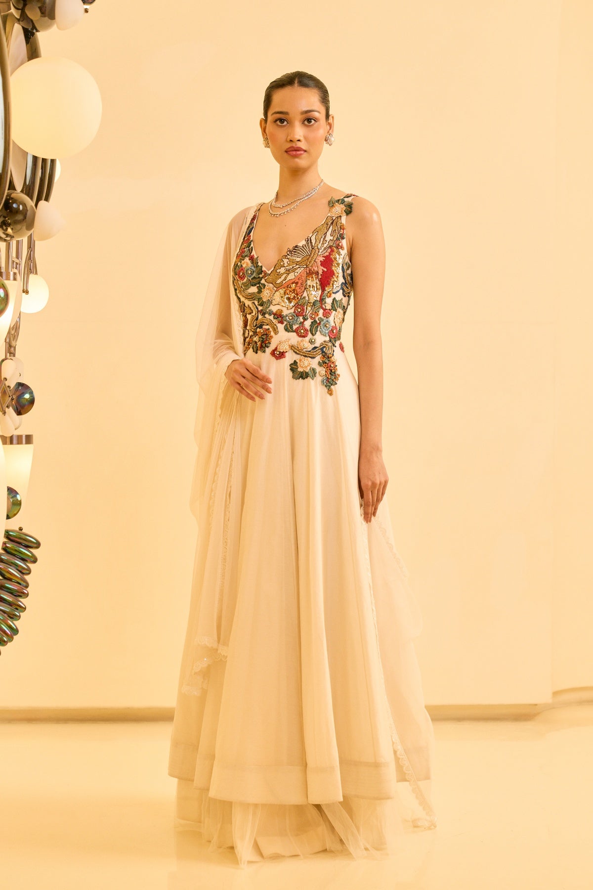 IVORY BLOOM ANARKALI SET
