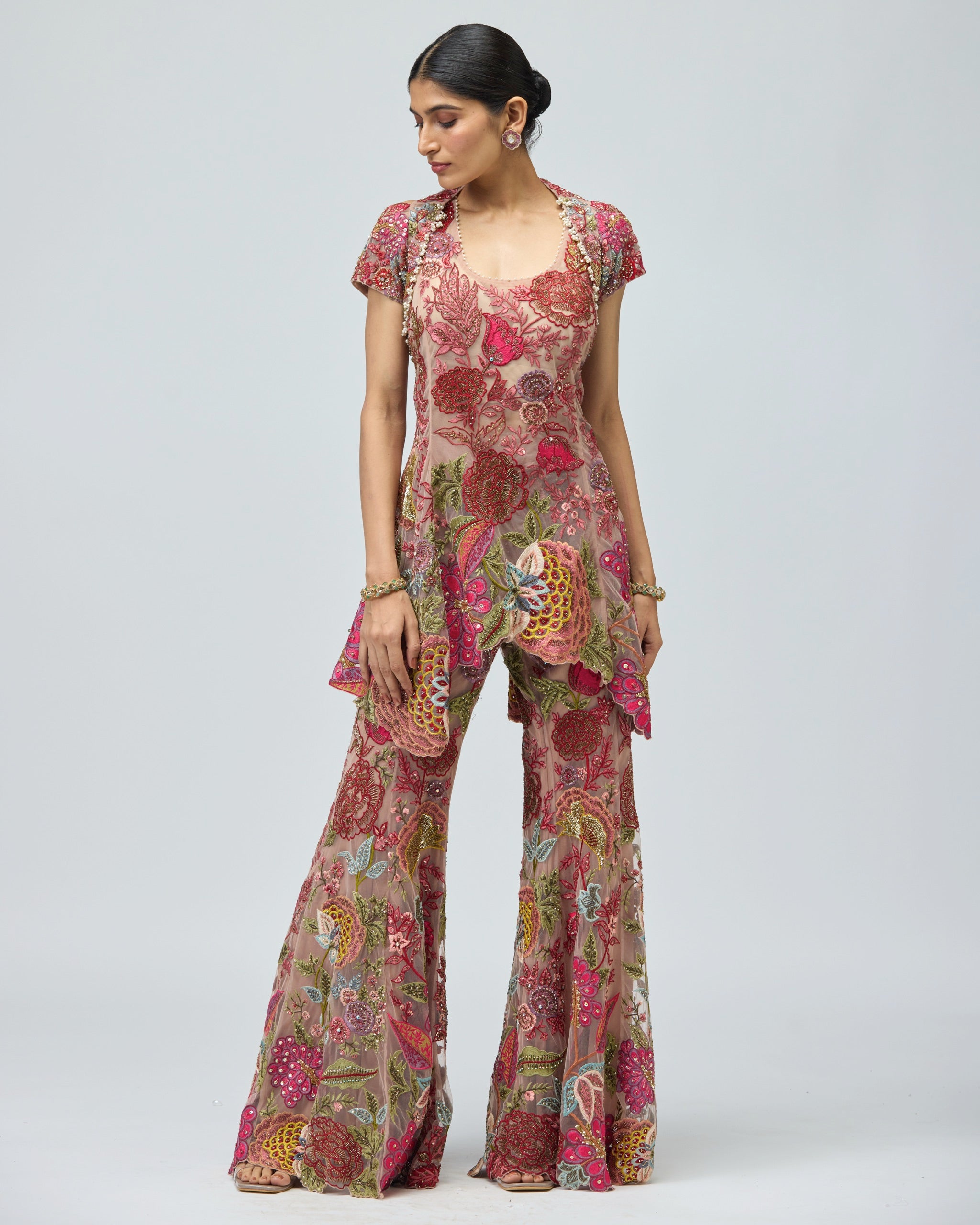 PINK PEPLUM SET