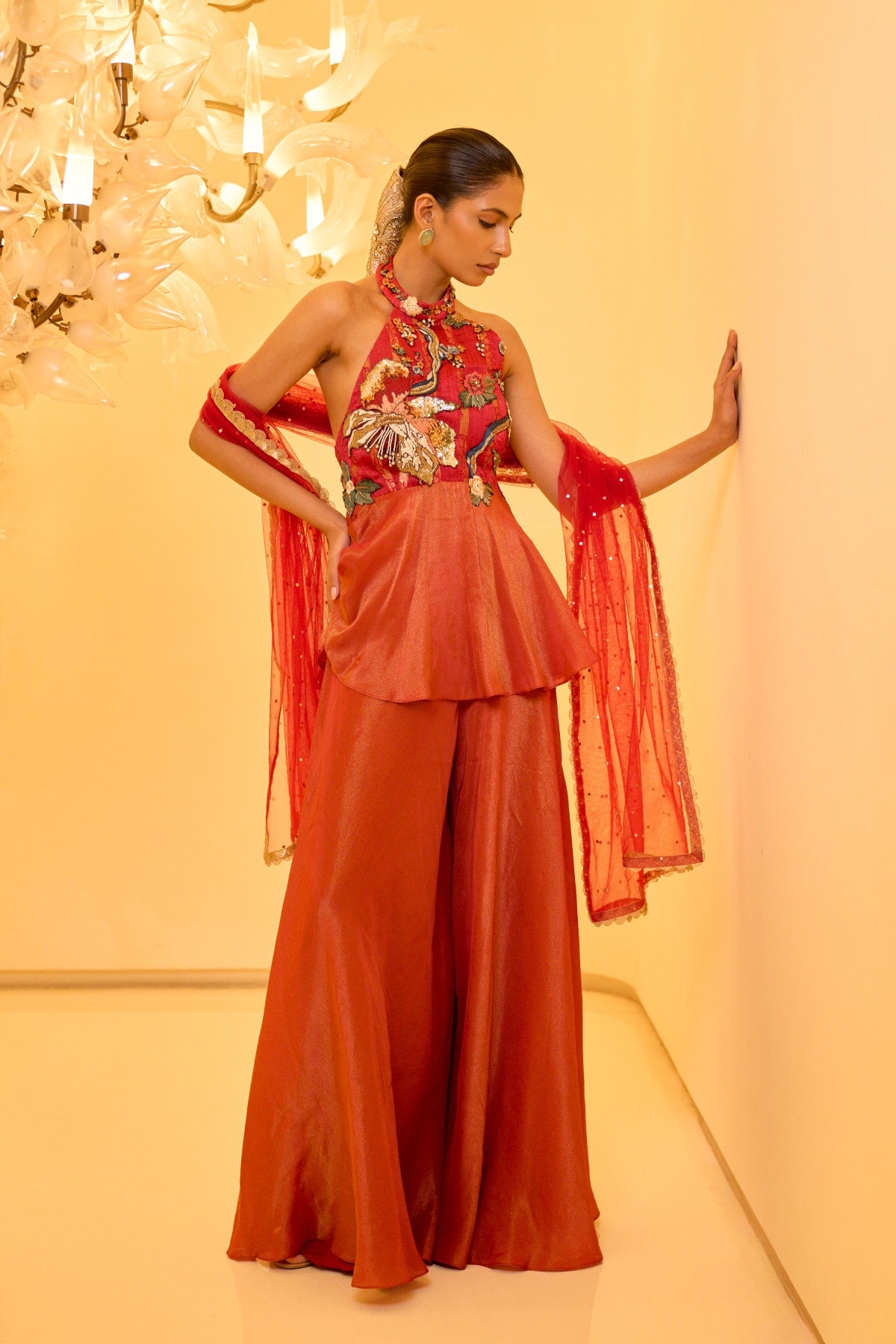 RUBY EMBROIDERED PEPLUM SET