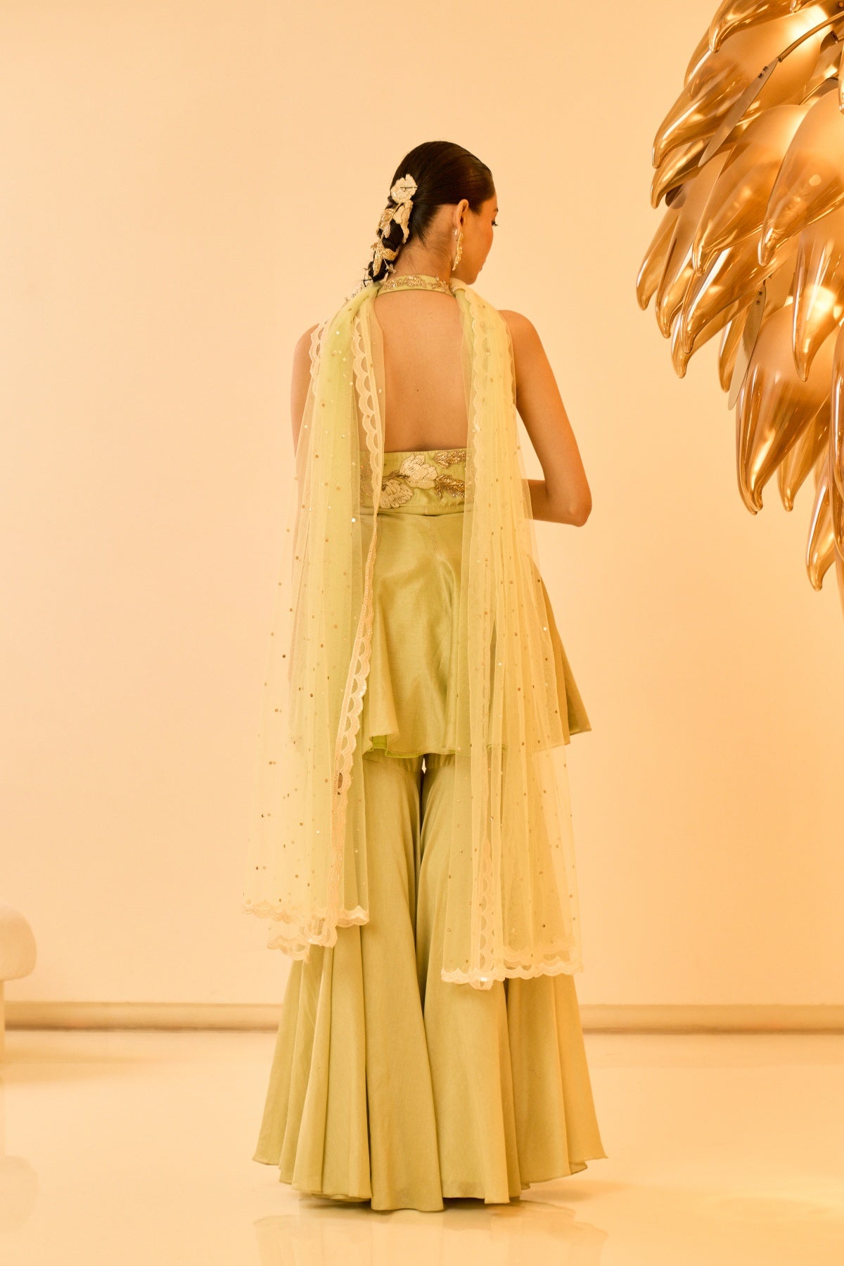 SAGE GREEN SHARARA SET