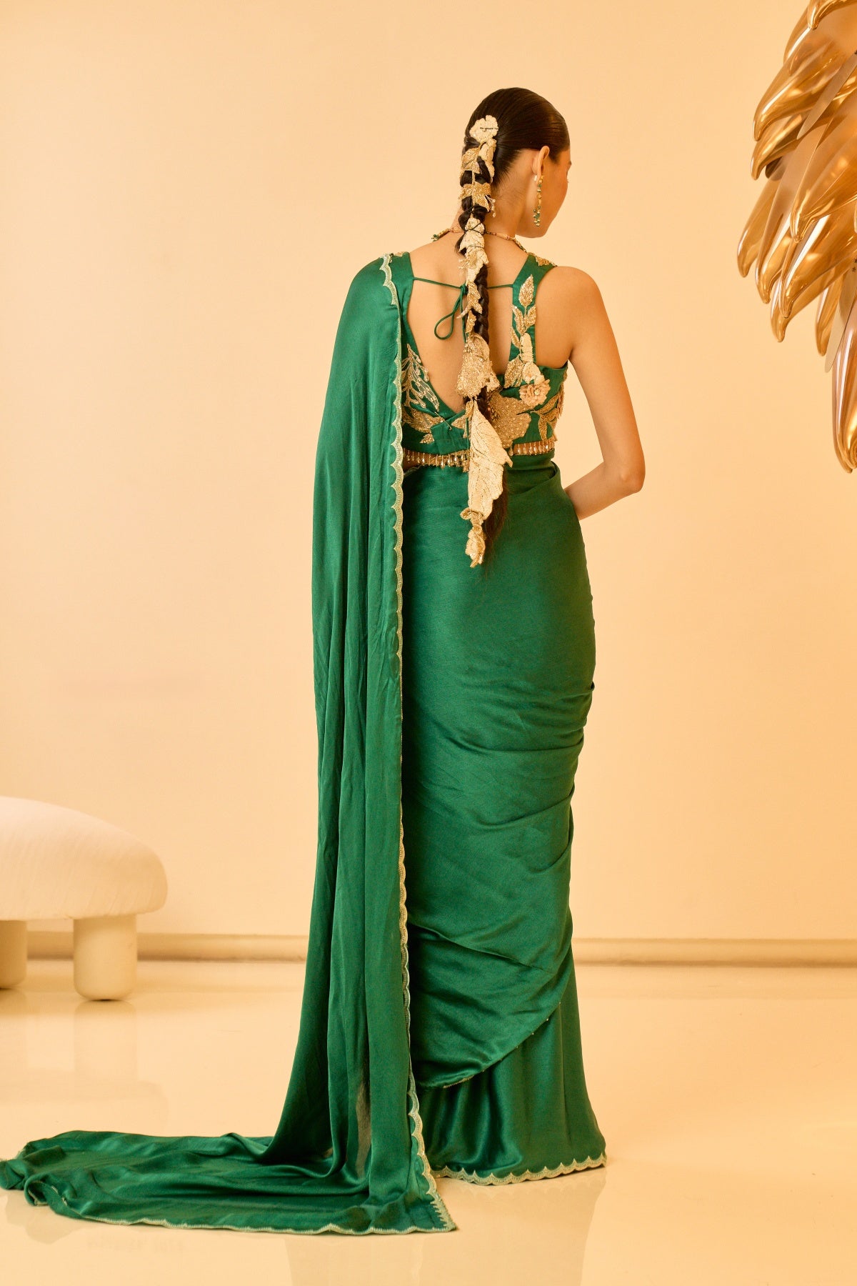 VERDANT DRAPED SAREE SET