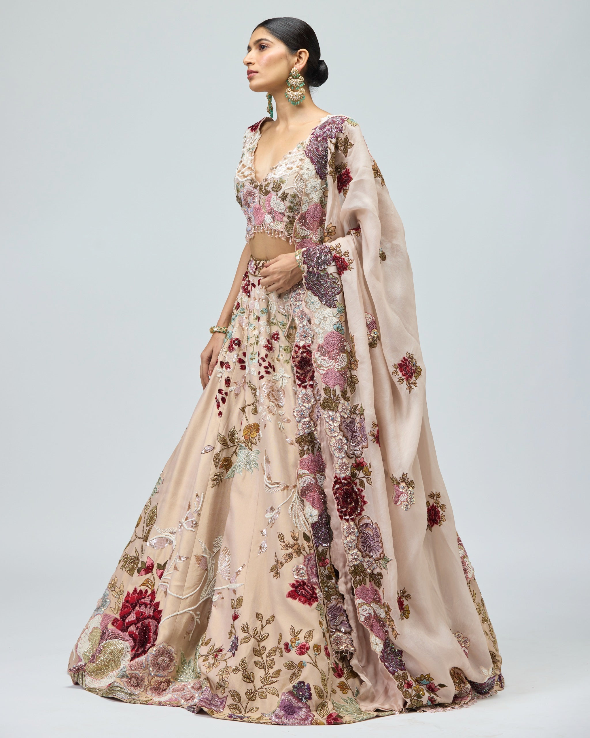 VISCOSE TISSUE LEHENGA SET
