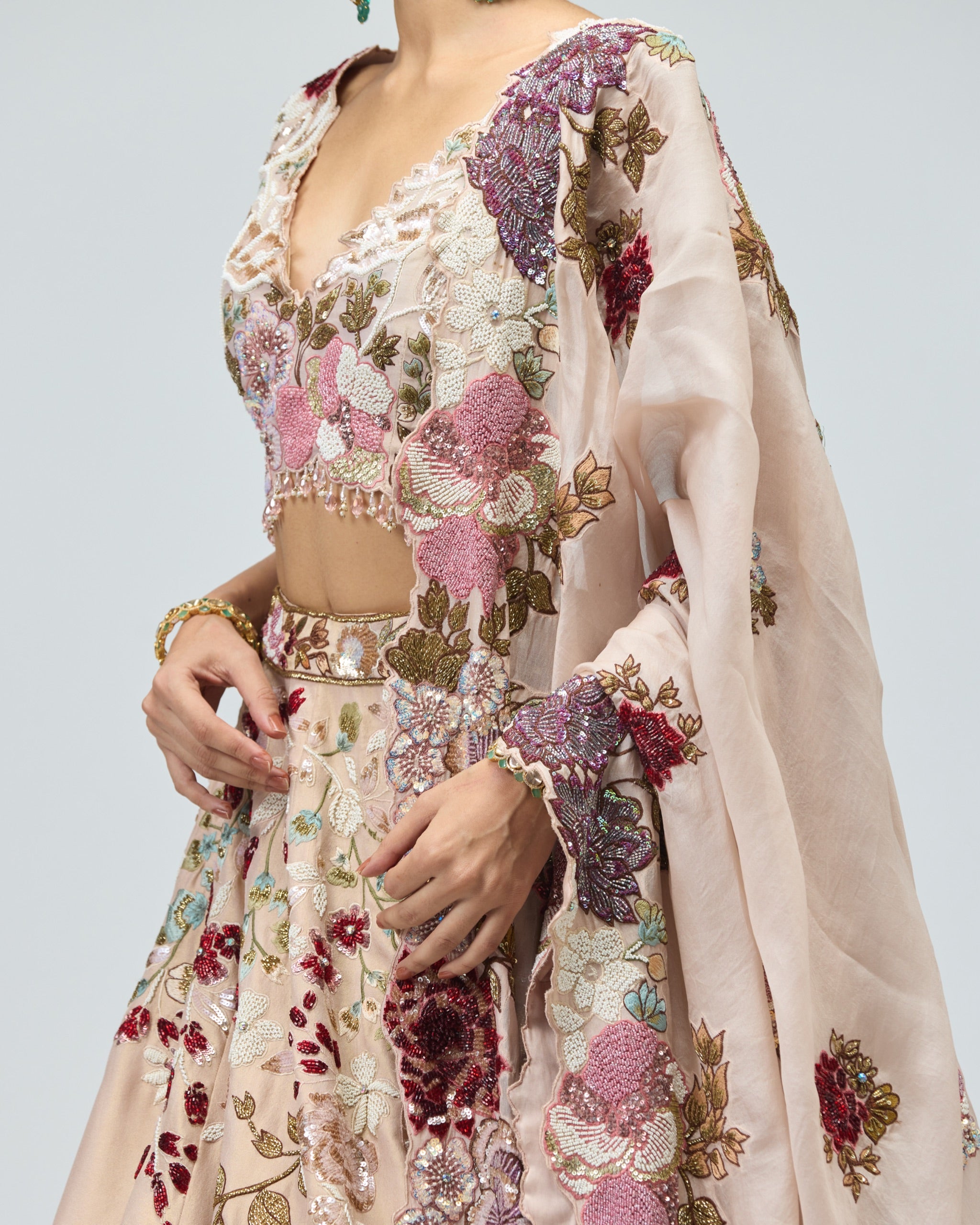 VISCOSE TISSUE LEHENGA SET