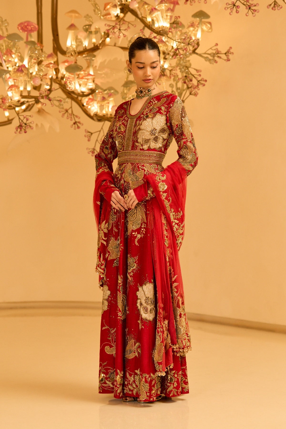 ZARDOZI RED ANARKALI