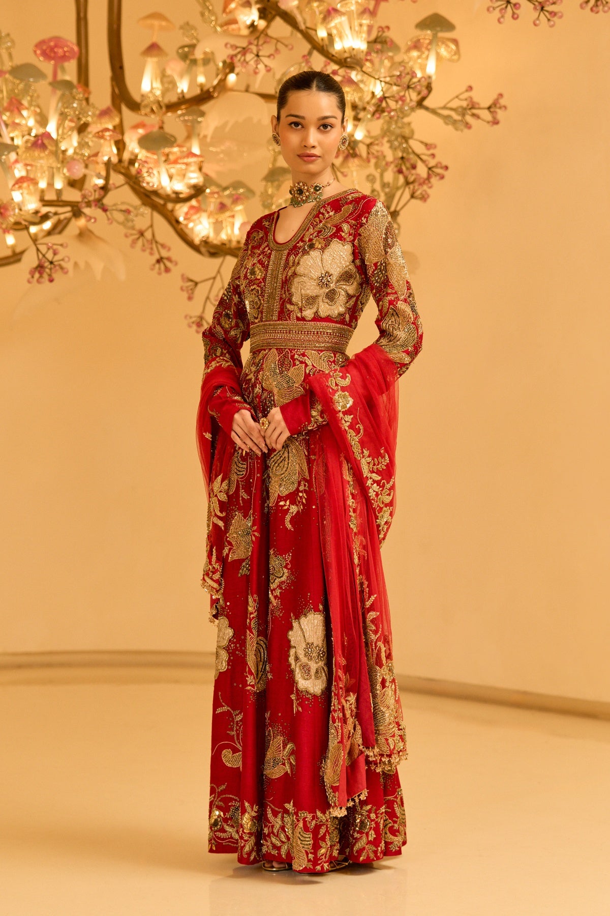 ZARDOZI RED ANARKALI