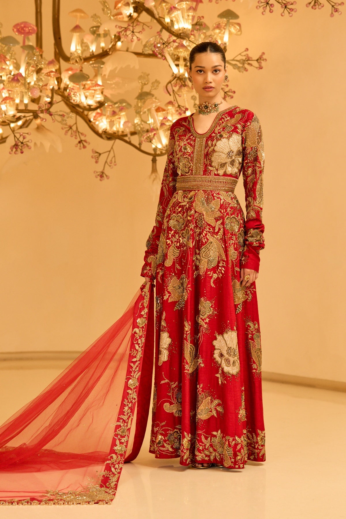 ZARDOZI RED ANARKALI
