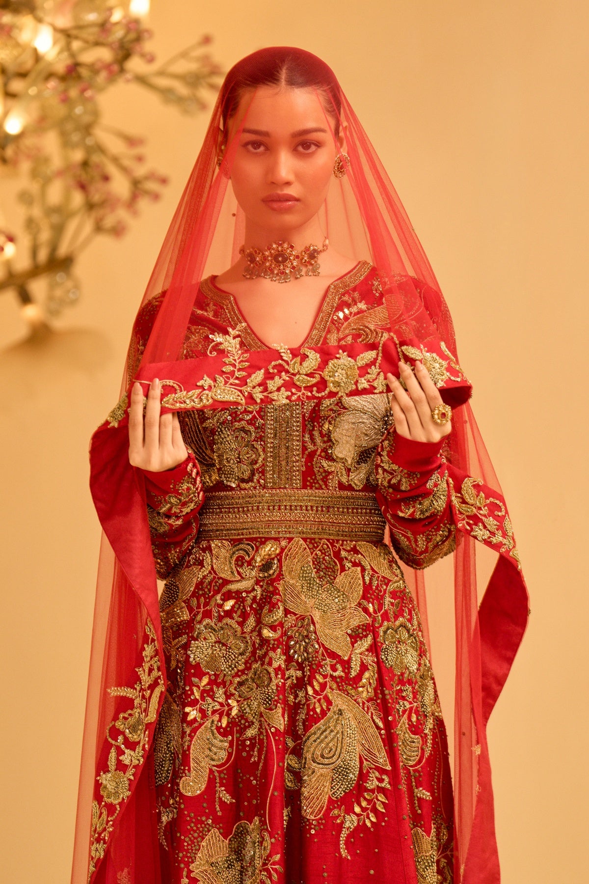 ZARDOZI RED ANARKALI