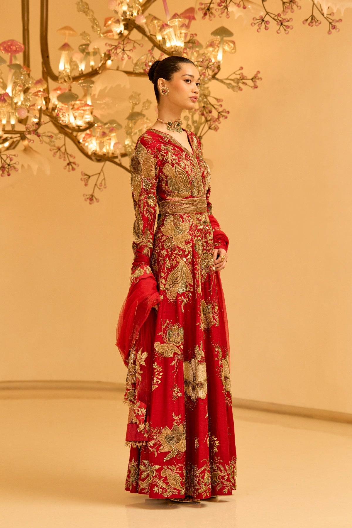 ZARDOZI RED ANARKALI