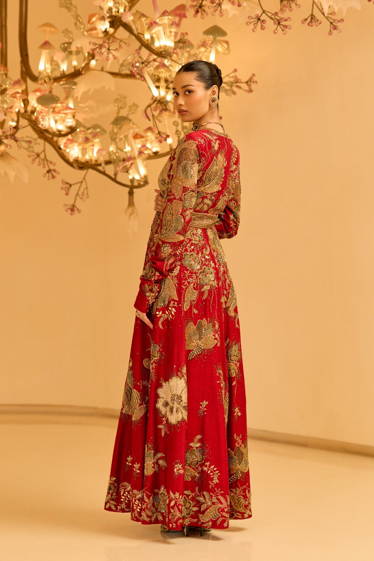 ZARDOZI RED ANARKALI