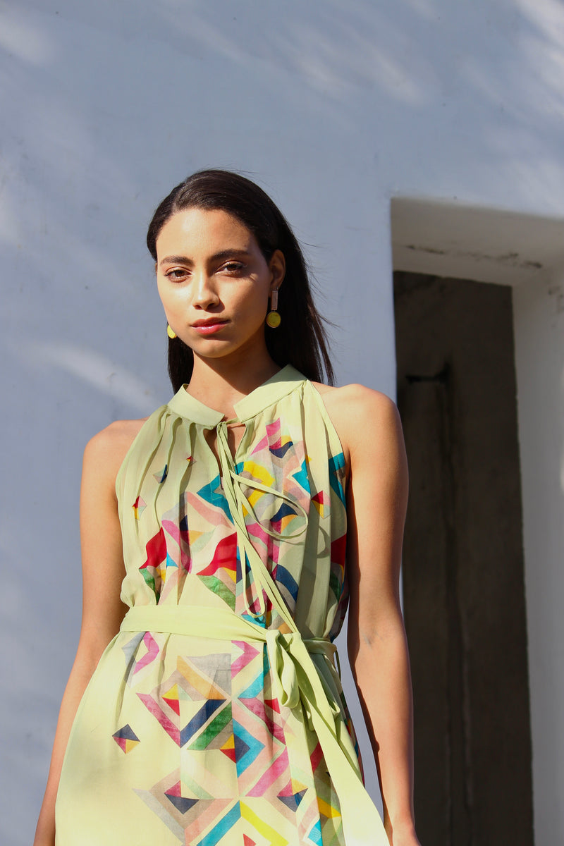 Color Blocking Tiered Dress