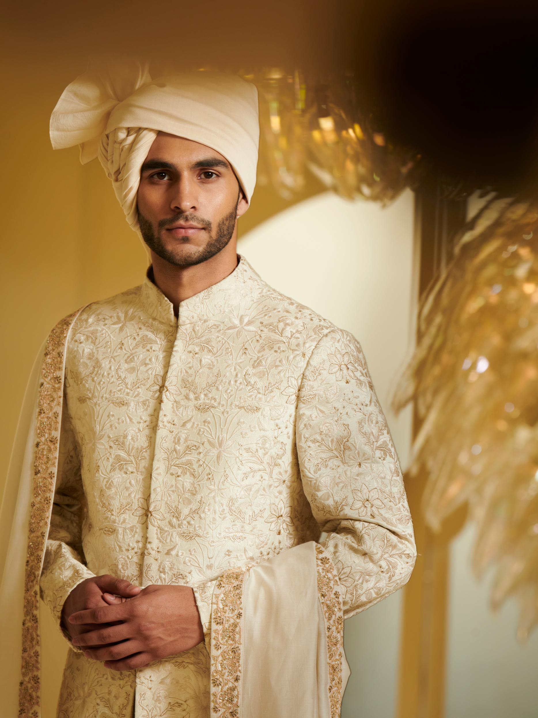 Embroidered Ivory Sherwani Varun Bahl