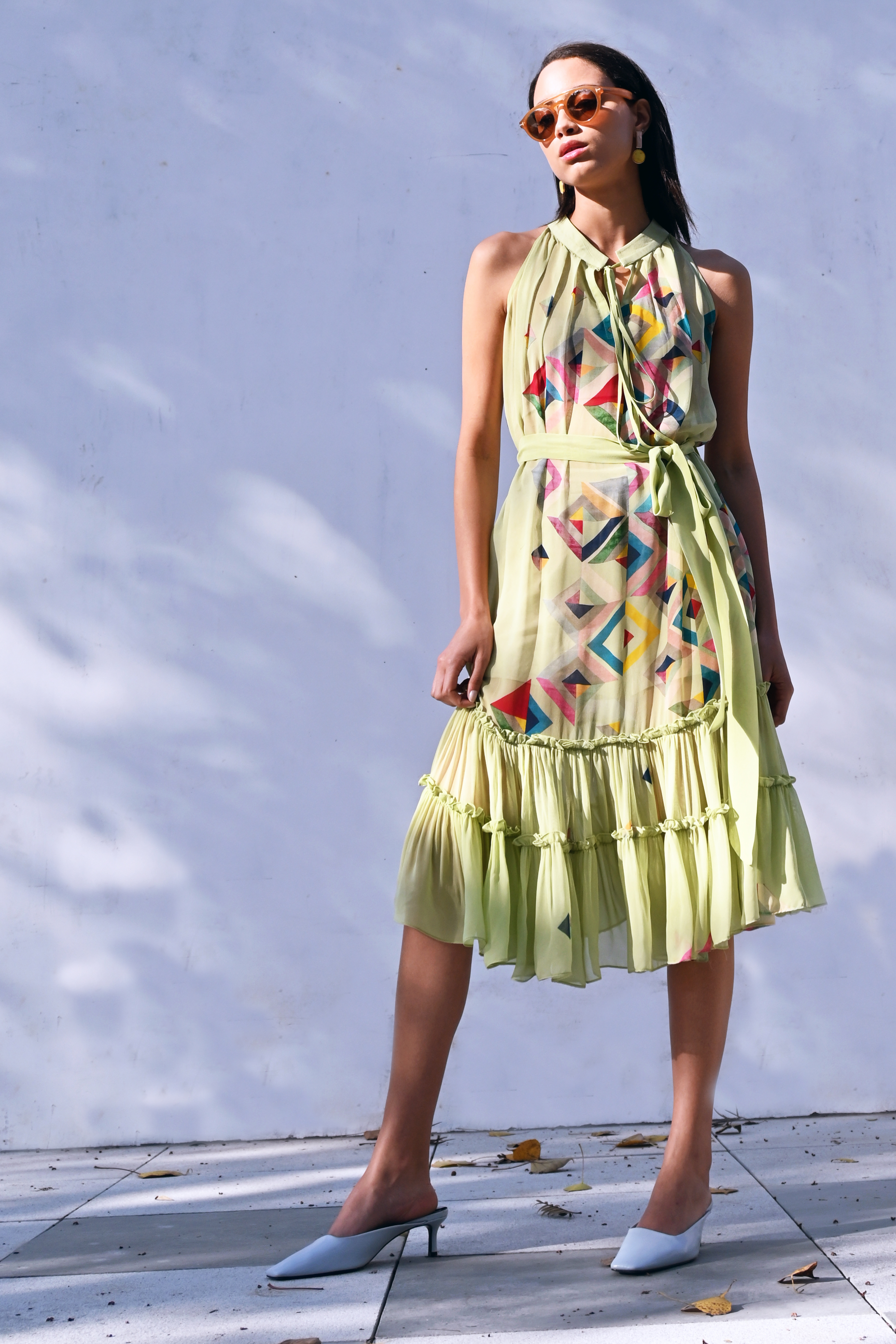 Color Blocking Tiered Dress